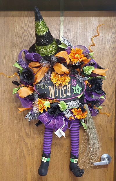 The Witch Is In Door Wreath