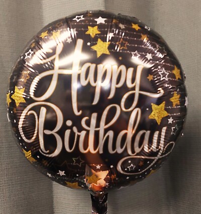 AF Black and Gold Birthday Balloon