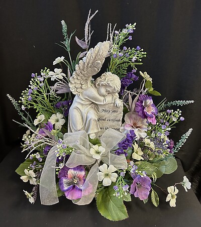 May You Find Comfort Angel With Purple Silks