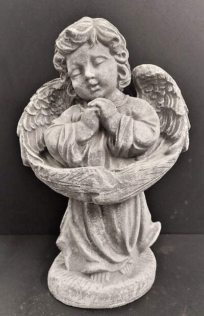 Weathered Cement Standing Angel 3