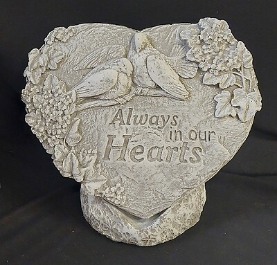 AF Weathered Cement Heart, Always in our Hearts