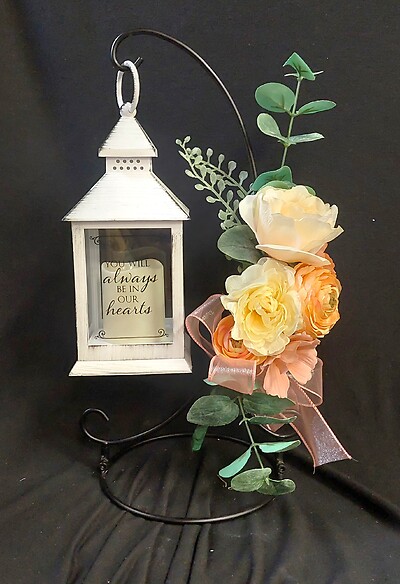 AF Small Whitewash Lantern, You Will Always Be In Our Heart Silk Easel 4